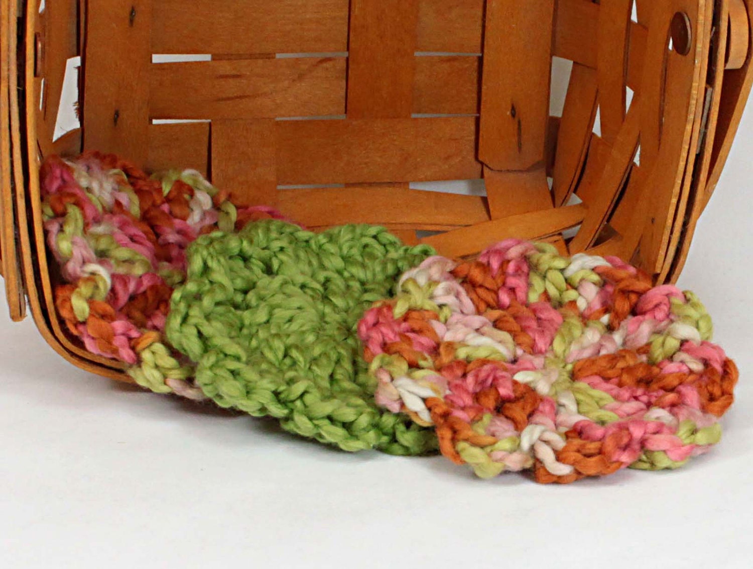 Reusable Face Cloths - Organic Cotton - Set of 3 - Wild Flowers and Pistachio