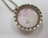 Bottlecap Necklace - Little Lamb- I am in God's Flock