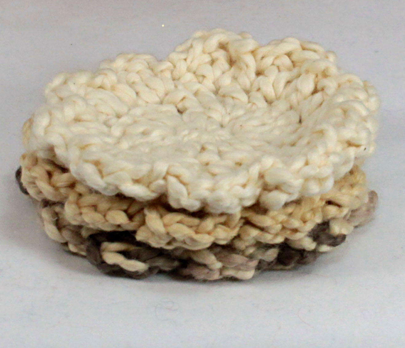 Organic Cotton Scrubbies - Set of 3 - French Vanilla, Macadamia and Almond
