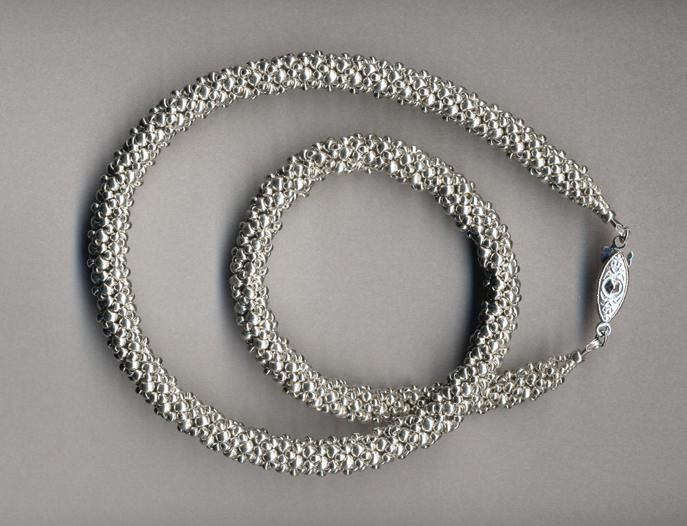 Silver Russian Spiral Weave Necklace