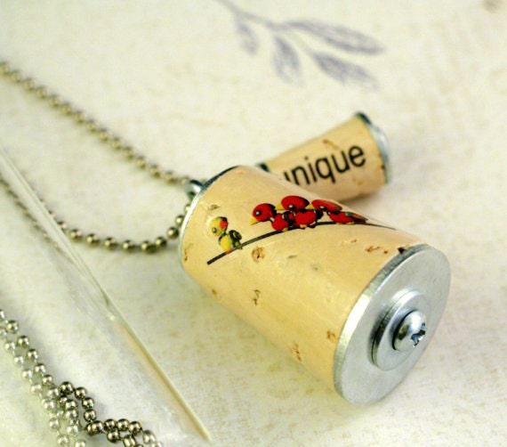 You are Unique Necklace - Wine Cork Jewelry in Test Tube - Upcycled by Uncorked