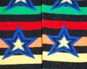 Baby Leg Warmers and Toddler Leg Warmers  - free shipping - black and rainbow stars