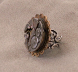 Steampunk and BrassFiligree Ring