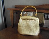 1970's Metallic Gold Handbag, Studio 54  Disco Era