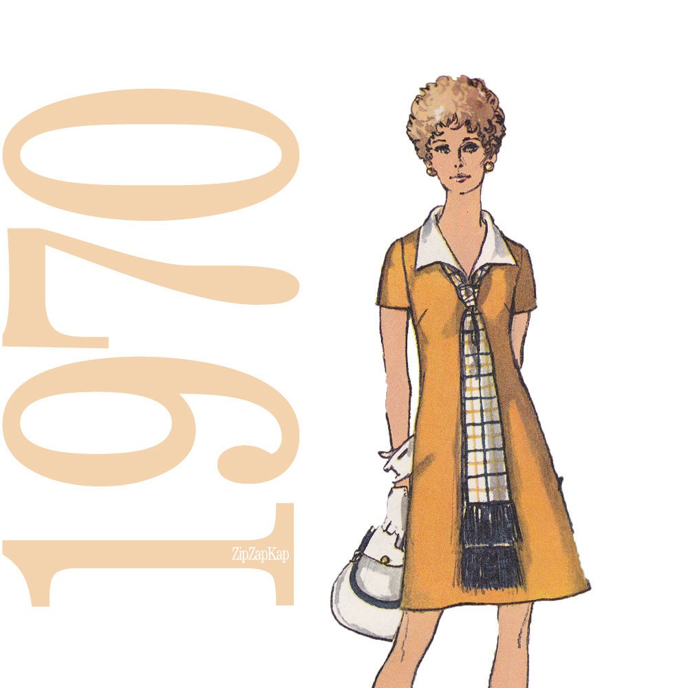 70s Dress Vintage Sewing Pattern 41 Bust Simplicity 8844 UNCUT