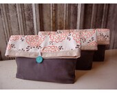 Custom bags and purses: Bridesmaid Clutch Black Blue red Grey Pink set 3  Wedding Party Pouch Clutch Make Up tagt team