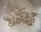 100 silver plated jump rings, 4.5 mm jump rings, fine jump rings, small jump rings, silver plated