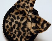 Faux Fur Leopard Fascinator Hat