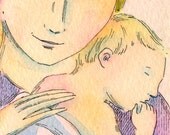 Original ACEO Painting -- Sleepy