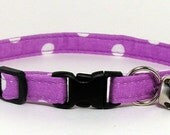 Cat Collar - Mauve with polka dots