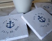 Nautical Anchor Wedding Favor Coasters, Set of 50