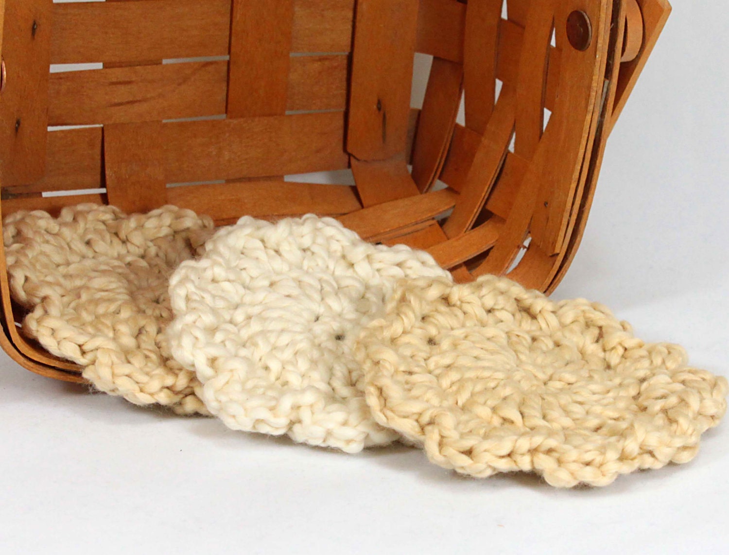 Face Wash Cloths - Organic Cotton - Set of 3 - Macadamia and Almond