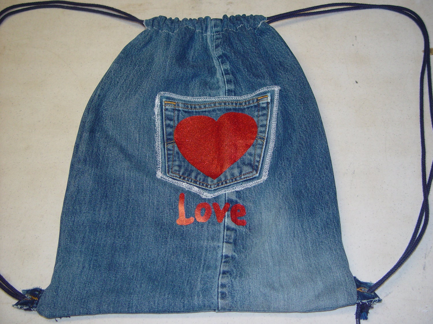 Denim Backpack/ Yoga Bag