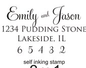 Return address rubber stamp self inking classic layout great for wedding invitations