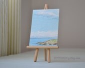 Original Watercolor Painting ACEO - Emerald Cliff