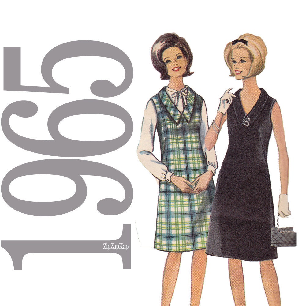 60s Dress Vintage Sewing Pattern 34 Bust Simplicity 6084