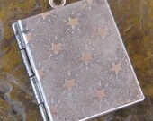 1 Antique Silver Star Book Locket 1239