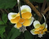 Yellow orange flower earrings