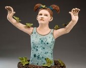 Ceramic Sculpture Butterfly Collector