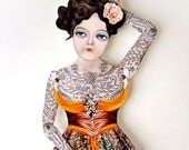 Victorian Tattooed Gal Paper Puppet Doll - crankbunny Victorian Tattooed Gal Paper Puppet Doll - crankbunny