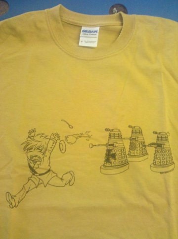 Whotalia - Original Hetalia Fanart "Daleks Chasing England" tee shirt