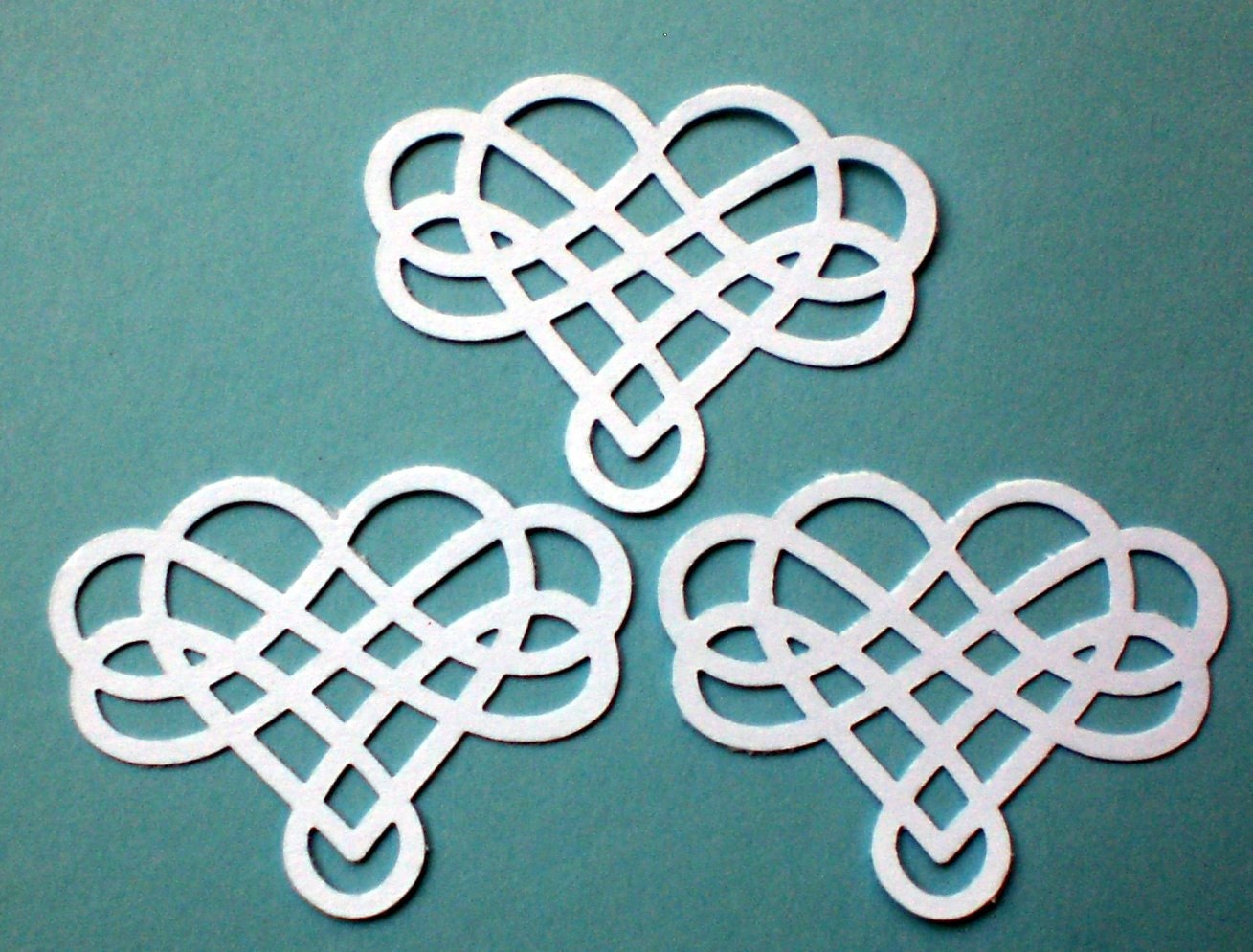 Wonderfully White Set Of 30 Filigree Heart Punchies Paper Piecing Embellishments Confetti