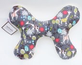 The Butterfly Pillow - Infant to Adult Head and Neck Support in Grey Giraffe Garden