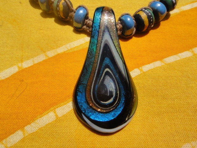 Blue Dream African Beaded Hemp Necklace