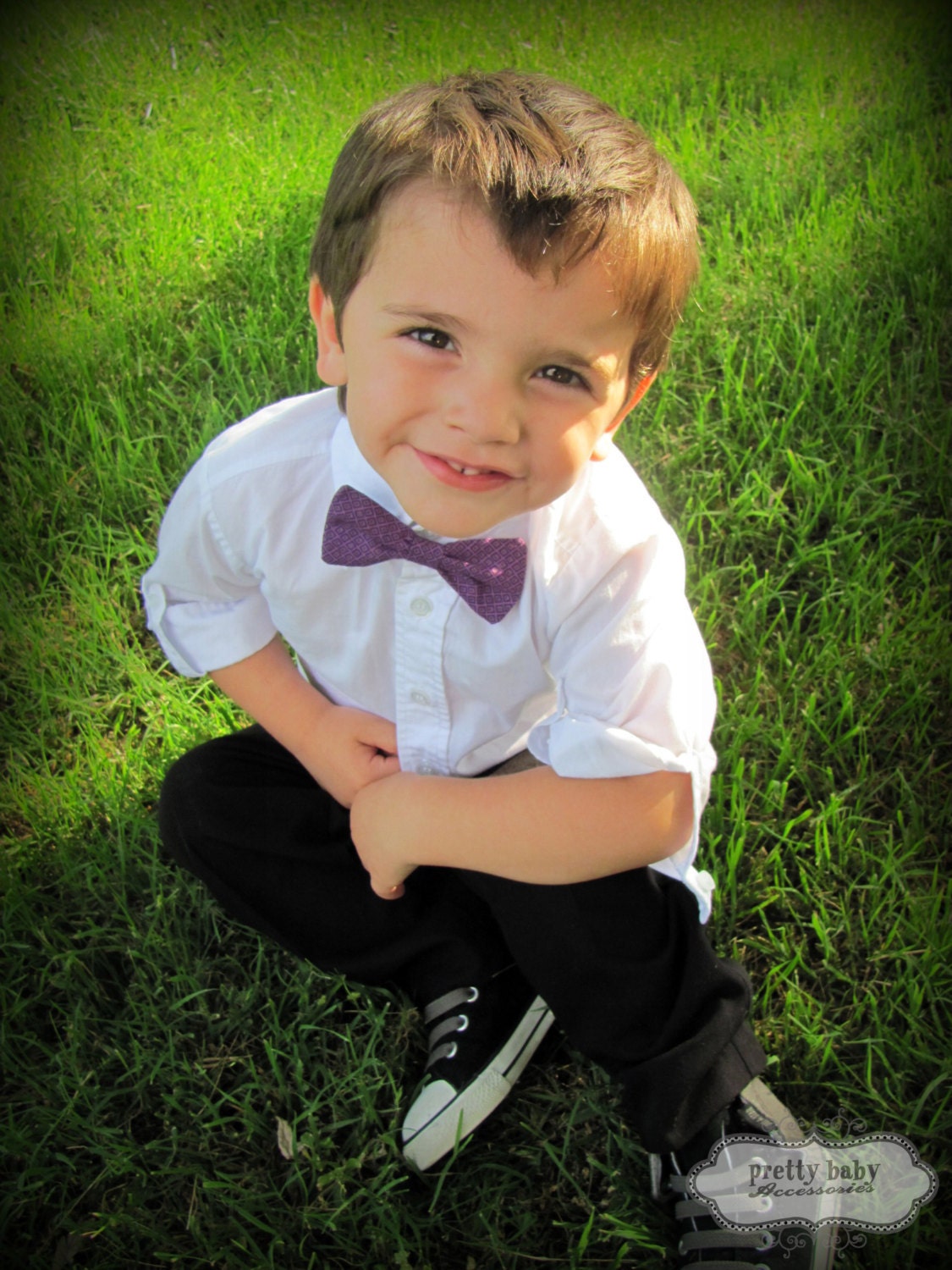 Deep Purple w/ Gold Splash- Boys Bow Tie