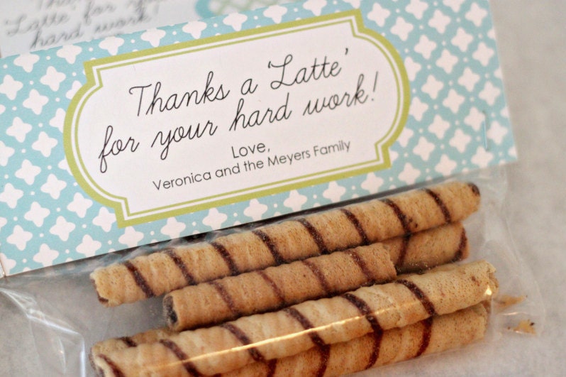 Teacher Gift: Thanks a Latte Treat Bag Tags - Printable PDF