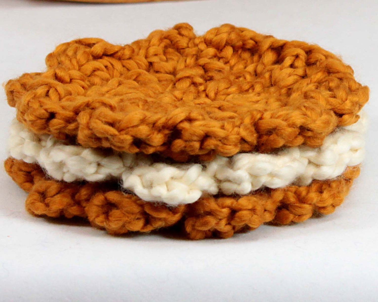 Reusable Scrubbies - Organic Cotton Flower Face Cloths - Set of 3 -Spice and Almond