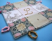 Baby Girl Custom Lovey with Hand Embroidered Initial  by Dolce Dreams