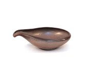 Frankoma Pottery Bowl - Free Form 1950s Vintage Brown Satin Plainsman Centerpiece