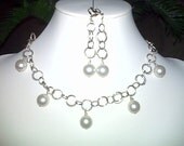 Sterling Silver and White Swarovski Pearl Set