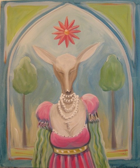 Midsummer Night Deer original painting
