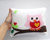 Felt owl pillow, super cute felt owl pillow for a nursery room