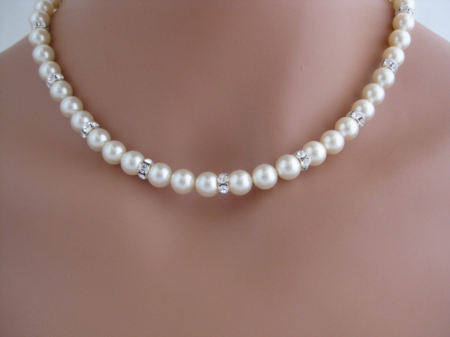 Wedding Jewelry Sets - bridal jewelry sets - pearl necklace - rhinestones - swarovski crystal beads