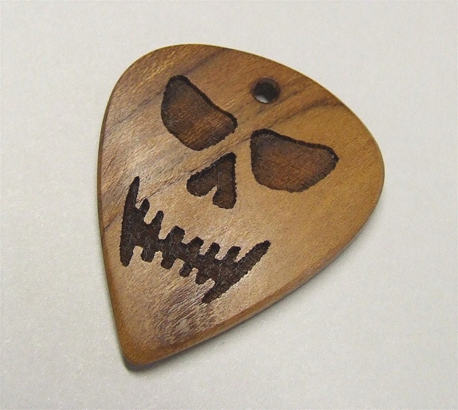 Custom Wood Guitar Pick - Handmade California Apricot Wood Premium Guitar Pick - Pendant