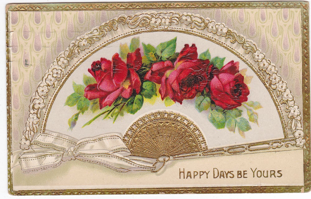 Antique Birthday Postcard Used Embossed Early 1900s (fpc264)