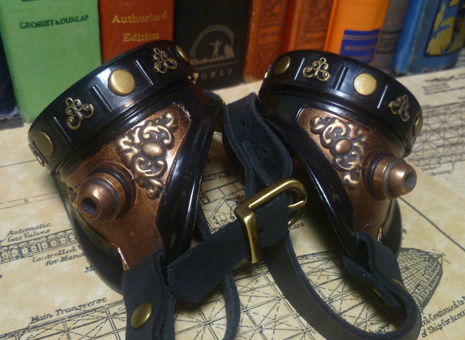 Steampunk goggles Victorian aristocrat leather and brass- G002