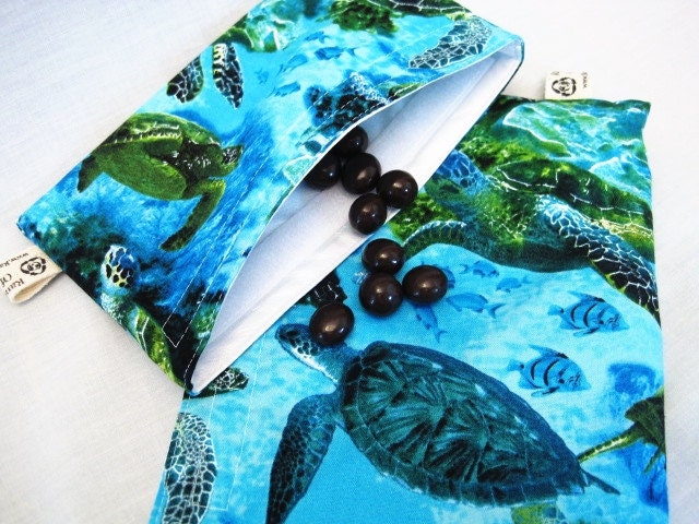 Sea Turtles Reusable Sandwich and Snack Bag Set
