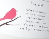 Funny bird card for your BFF - mature (WG167))