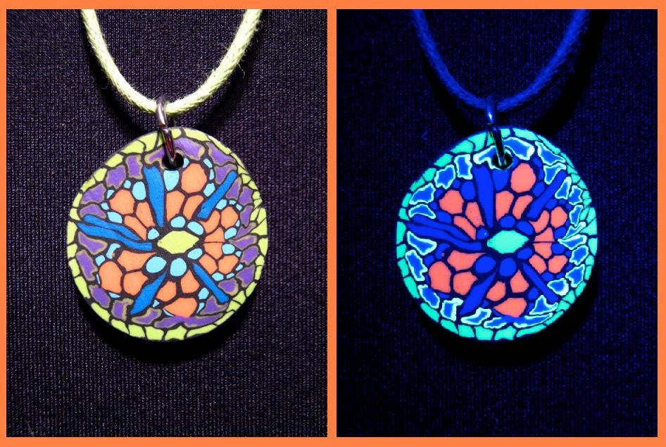 Kaleidoscope Blacklight Pendant