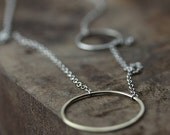 14k gold and recycled silver circle circle necklace
