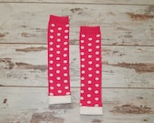 LAST PAIR- Hot Pink with White Polka Dots Baby Legs - Perfect for Valentine's Day - Baby Girl, Toddler, Adult