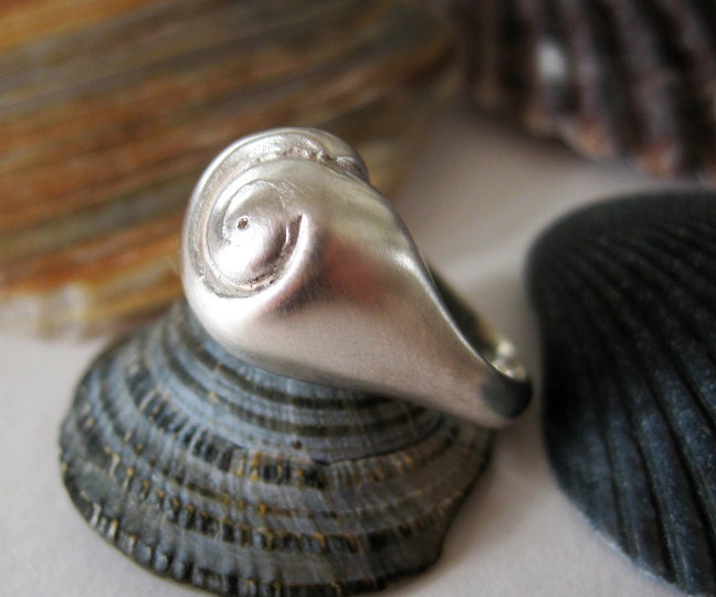 Hatteras Silver Snail Shell Ring Small