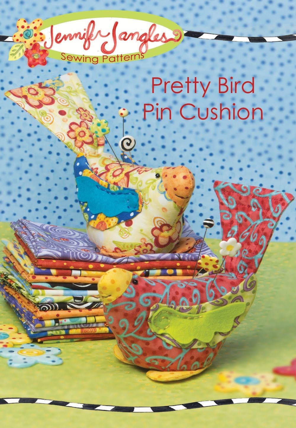 New  Pretty  Bird Pin Cushion Pattern by  Jennifer Jangles