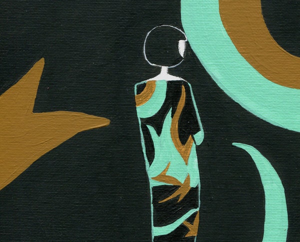 1920s art deco flapper // 4x6 art print // Ramona lives in an art deco paradise