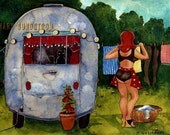 Just Hanging Out -  Airstream Camper print