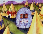 The Pow Wow Airstream print vintage travel trailer